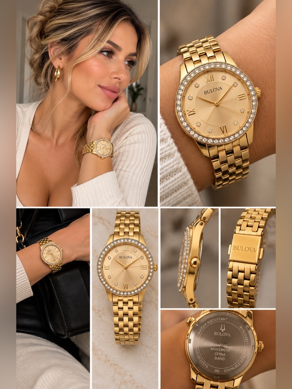 Bulova Gold Crystal-Accent Women's Bracelet Watch